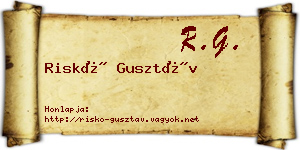 Riskó Gusztáv névjegykártya